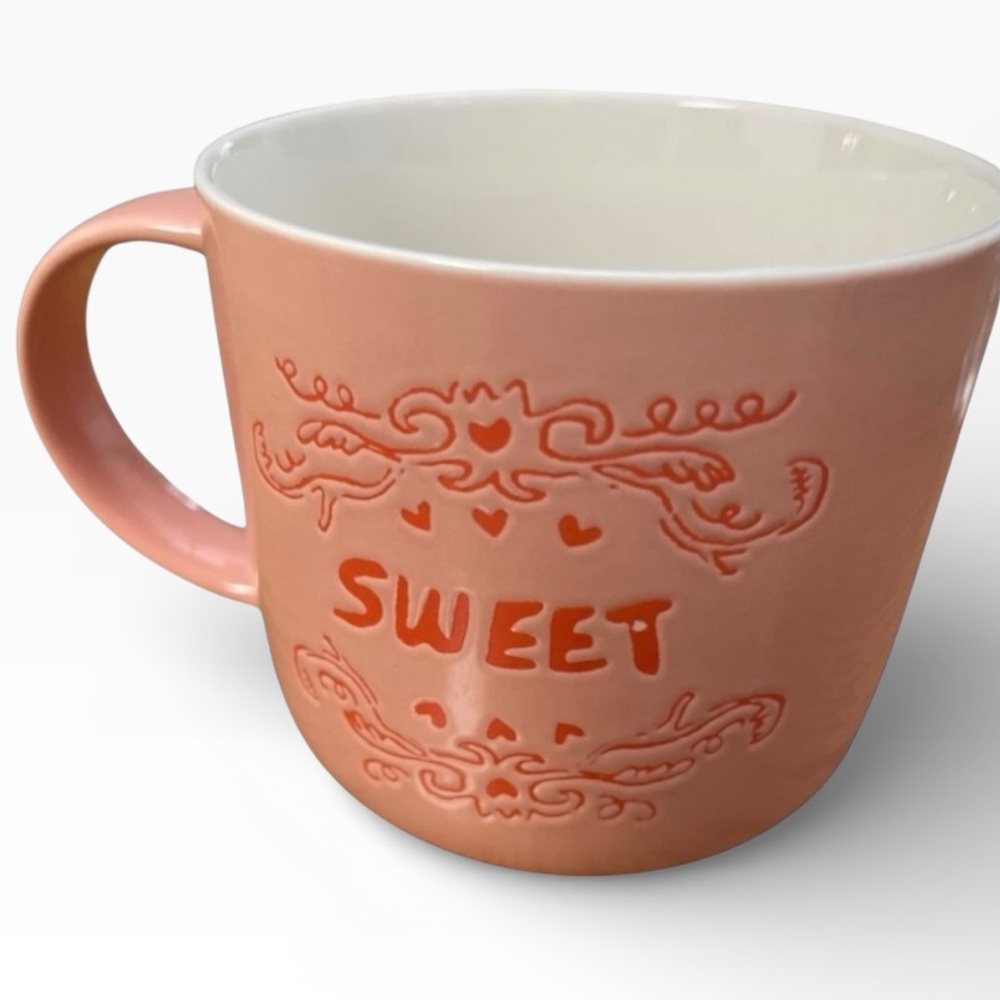 Opalhouse Pink “Sweet” Heart Mug Stoneware Coffee Tea Cup Cute Gift